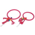 thumbnail image 4 of Parrot Chewing Swing Ring Cotton Rope, Pet Bird Cotton Rope Pecking Plaything Hanging Bird Climbing Chewing Biting Toy for Parakeets Conures Macaws Cockatiels[Rose], 4 of 8