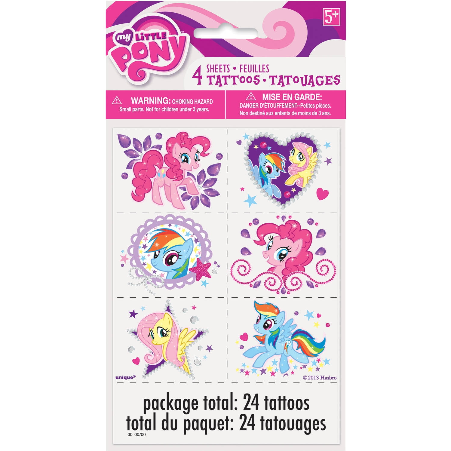 24 My Little Pony Temporary Tattoos Birthday Party Bag Fillers