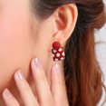 thumbnail image 4 of SUSHANG Bow Earrings Autumn and Winter Red Velvet Bowknot Earrings Bell Earrings Vintage Hair Earrings Earclips Gift, 4 of 9
