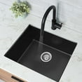 thumbnail image 1 of Stylish Dual Mount 22" Black Composite Granite Single Bowl Kitchen Sink with Strainer S-822N, 1 of 12