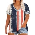 thumbnail image 2 of Plus Size Tops for Women Short Sleeve T Shirt Casual Summer V Neck Tunics Tees XL-6XL, 2 of 6