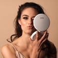 thumbnail image 4 of Espejo de bolsillo portátil de dos caras para maquillaje con iluminación LED, aumento de 2X/10X, compacto, plegable, espejo de viaje grande de 9 cm iluminado para cosméticos en movimiento (negro), 4 of 4