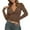 Brown, variant on Bibifish Womens T-Shirts Deep V Neck Half Button Down Casual Slim Fit Knitted Crop Tees Fall Winter Long Sleeve Trendy Ladies Tops