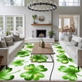 thumbnail image 3 of Large Area Rugs for Living Room Bedroom, St Patrick's Day 6'x9' Rug Washable Carpet Runner Indoor Outdoor, Lucky Shamrock Leaf Plants Spring Green Non Slip Floor Mats Rug for Kitchen, Playroom, 3 of 8