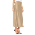 thumbnail image 4 of Women's Solid Color Slit Skirt Hip Hugging High Waist Satin Elegant Long Skirts Fashion Summer Midi Office Skirt For Women, 4 of 6