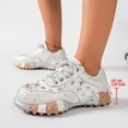 thumbnail image 5 of Dakaela Women's Rhinestone Walking Shoes Non Slip Sparkly Fashion Chunky Sneakers Lace up Workout Gym Casual Running Shoes Size 6-10 Silver, 5 of 8