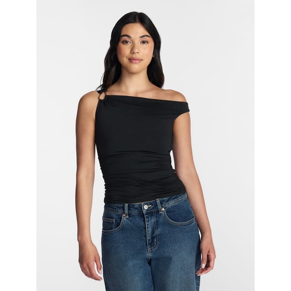 Madden NYC Women's Sleeveless Ruched Top, Sizes XXS-XXL