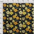 thumbnail image 2 of oneOone Cotton Jersey Black Fabric Leaves & Flower Floral Craft Projects Decor Fabric Printed By The Yard 58 Inch Wide, 2 of 4