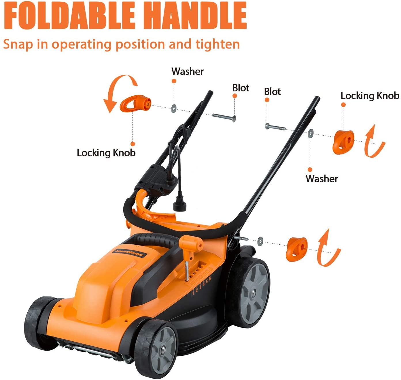 LawnMaster MEB1114K Electric Corded Lawn Mower 14-Inch 10AMP