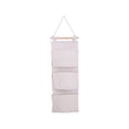 thumbnail image 2 of 3-Pocket Wall Hanging Organizer, Space Saving Storage Bag For Bedroom, Bathroom & Office, Over The Door Caddy For Toiletries & Remotes White, 2 of 9