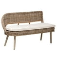 thumbnail image 2 of Baxton Studio Raisa Gray Seagrass Bench and Wood Table 3-Piece Dining Nook Set, 2 of 6
