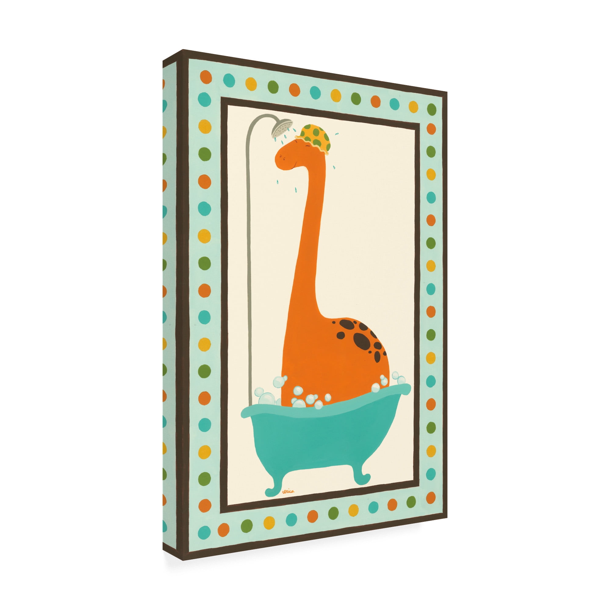 Trademark Fine Art 'Rub A Dub Dino I Childrens Art' Canvas Art by June Erica Vess