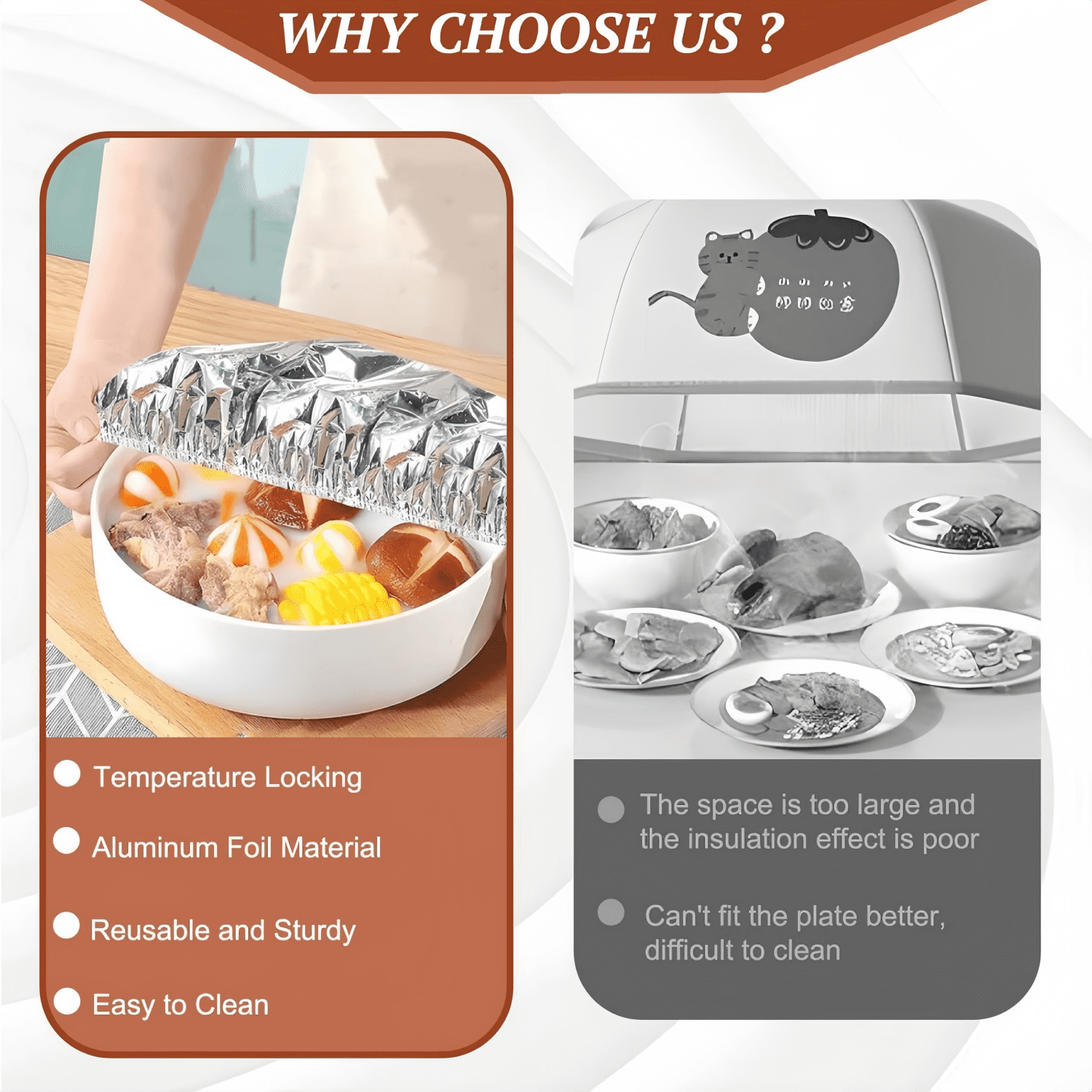 80Pcs Reusable Aluminum Foil Bowl Covers – Elastic Food Covers for Bread Proofing, Heat-Resistant, Food Storage, Kitchen and Outdoor Use, 8-13 Inch Diameter, 2 Sizes