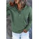 thumbnail image 2 of ABPHQTO Sudadera con capucha y bolsillo con botones a presión de mujer en verde, 2 of 5