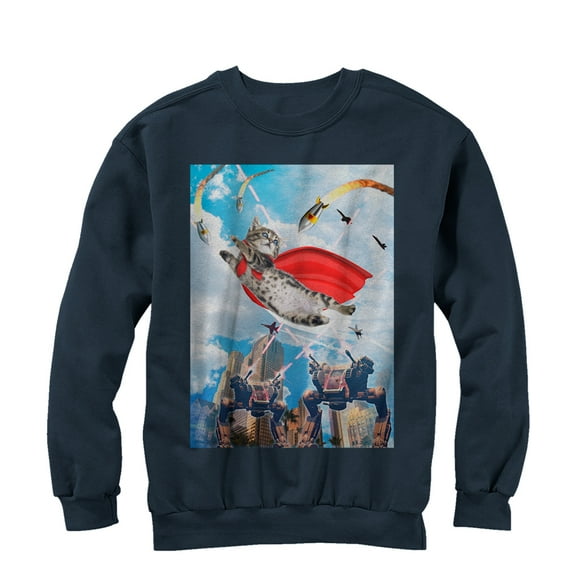 Men's Lost Gods Super Kitten Sweatshirt Navy Blue Large