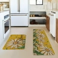 thumbnail image 2 of Yellow Daisy Bloom Spring Kitchen Mats Set of 2, Seasonal Home Decor Leaves Low-Profile Kitchen Rugs for Floor - 17x29 and 17x47 Inch, 2 of 6