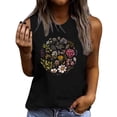 thumbnail image 2 of Mifsaly Floral Sleeveless Tops for Women Crew Neck Tank Tops Cotton Botanical Graphic Summer Camisole Slim Fit Layering Shirts Daily Wear Lightweight Breathable Soft T-Shirts L, 2 of 4