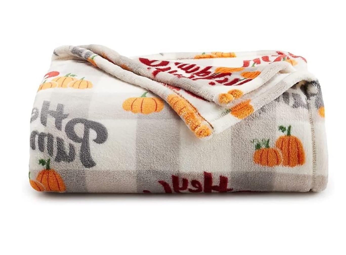 The Big One Throw Blanket Fall Hey Pumpkin, OverSized 60 x 72 inches