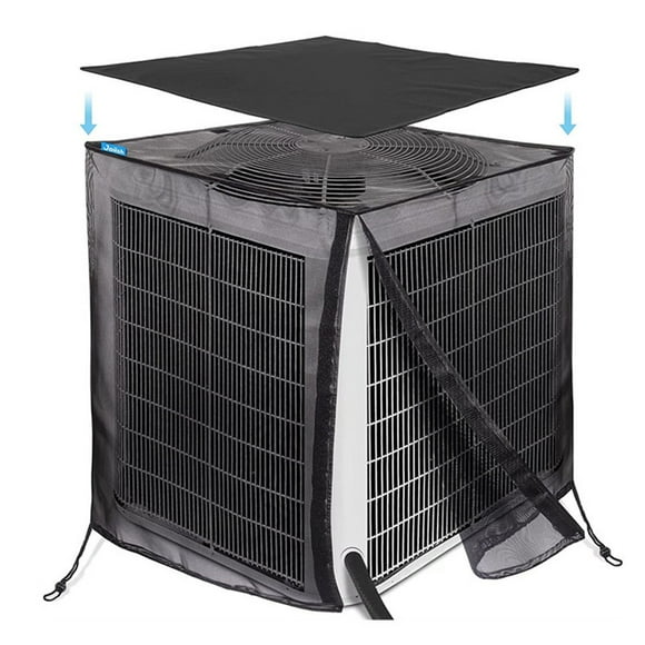 Air Conditioner Covers for Outside, Full Mesh With Detachable Waterproof Top, Breathable & All Seasons, 28 x 28 x 32 Inch Central AC Unit Protector Against Leaves, Weeds, Cottonwood and Debris