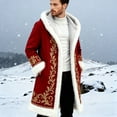 thumbnail image 2 of Santa Jacket Men Christmas Unisex Long Cardigan Fuzzy Flannel Jackets Winter Warm Coat Xmas Holiday, 2 of 4