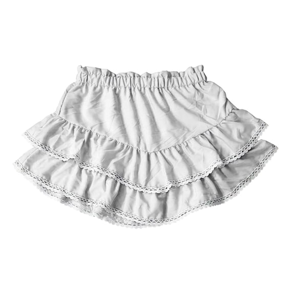 yillto Womens Skirt Ruffle Hem Layered Tiered Flowy Summer Elastic Waist Causal Flared Short Skirts