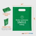 thumbnail image 3 of OptiPak 12x15 Merchandise Bags - Plastic Bags with Handles - Package Bags Make Someone Smile Today Bulk Pack of 50 Green, 3 of 5