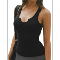 thumbnail image 3 of 1 PC Tank Tops for Women Summer Sleeveless Shirts V Neck Ribbed Slim Fitted Tops Blouses Black S, 3 of 6
