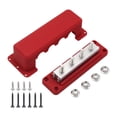 thumbnail image 3 of Bloque de distribución de energía, barra colectora, 3/8", 4 pernos, fácil de conectar con cubierta, bloque de terminales para camión, automóvil, barra Rojo, 3 of 8