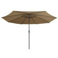 thumbnail image 5 of vidaXL Garden Parasol Taupe 100% polyester fabric, metal pole Large, 5 of 7