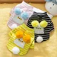 thumbnail image 2 of Bonita ropa cálida de invierno para perros y mascotas, sudadera con capucha con orejas de peluche y rayas para perros, gatos, perros pequeños y medianos, bonita ropa para cachorros, 2 of 5
