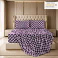 thumbnail image 3 of Lux Decor Queen Bed Sheets Set 4 Piece - Quatrefoil Pattern, Ultra Soft Polyester Sheet Deep Pocket Fit, Wrinkle Free, Breathable & Fade Resistant OEKO-TEX Certified, Purple, 3 of 11