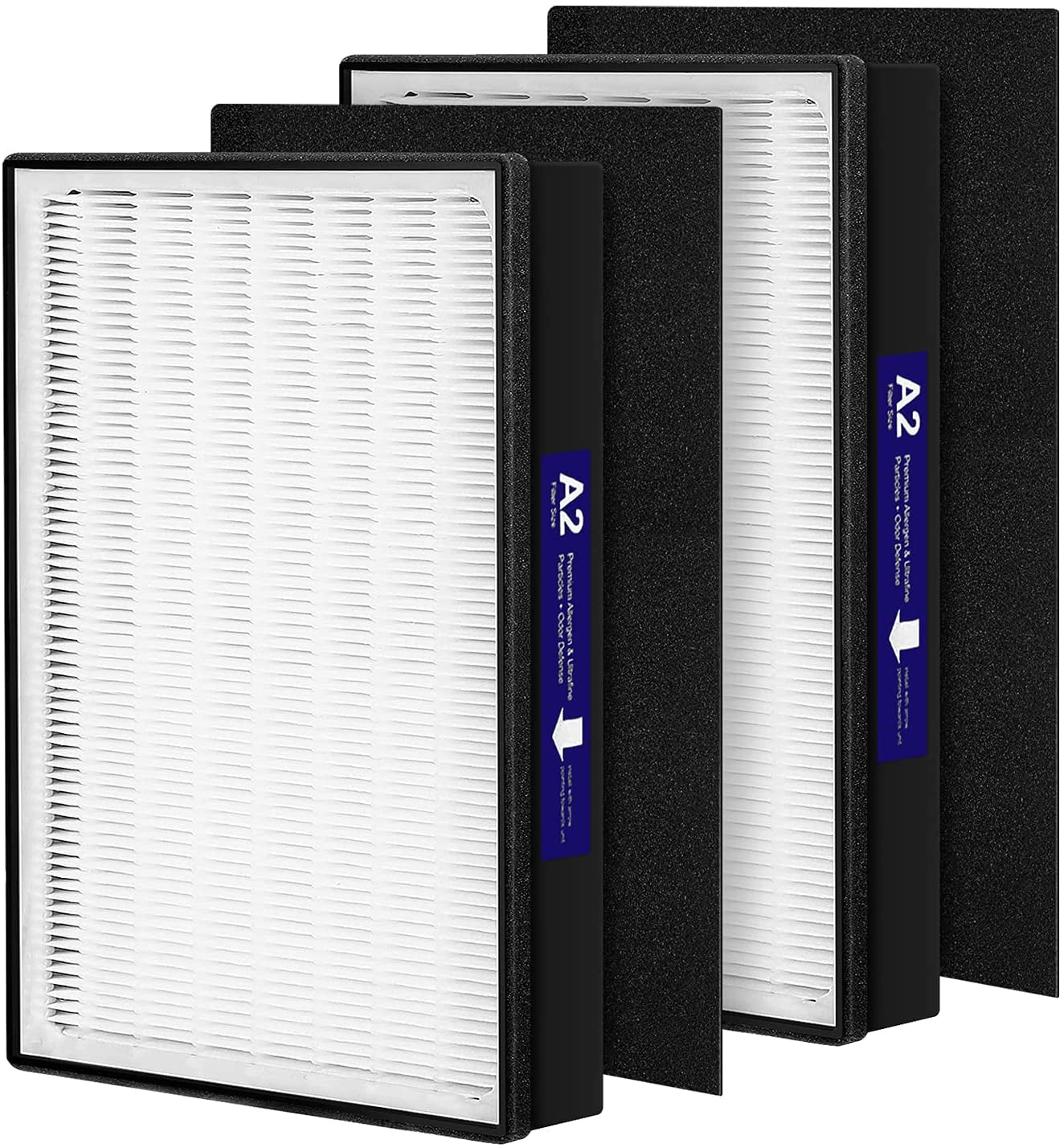 2 Pack A2 F2 H13 HEPA Replacement Filter Compatible with 3M Filtrete Room Air Purifier Models FAP-C02-A2, FAP-C03-A2, FAP-T03-A2, Part # 1150101