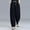 Black, variant on Women's Casual Cotton Linen Lantern Pants with Drawstring Waist & Side Pockets Free Shipping Solid Colors