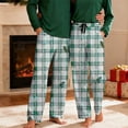 thumbnail image 5 of Mens Pajama Pants Classic Plaid Christmas PJ Bottoms Flannel Cotton Long Pants Straight Fit Lounge Trouser, M Green #G, 5 of 7