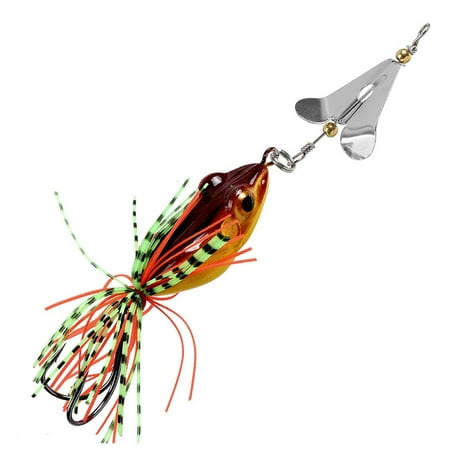 YUEYAN Spinnerbait Frog Lure Fishing Lure for Targeting Black Bass W Rotating Seq