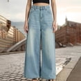 thumbnail image 3 of REALiKUN Jeans for Women High Waist Boyfriend Jeans Vintage Loose Wide Leg Denim Pants Teen Girls Hiphop Streetwear, 3 of 7