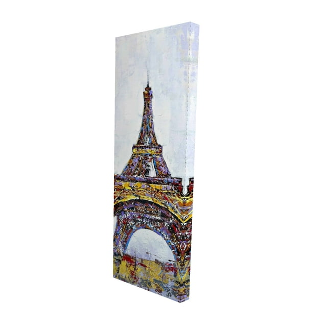 Abstract paint splash eiffel tower - 20"x60" canvas - Print on demand