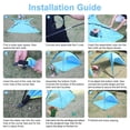 thumbnail image 6 of Portable Beach Canopy Sun Shelter UPF50+, 4-6 Person Large Beach Tent Waterproof Windproof, Outdoor Sun Shade Tent with Carry Bag, 6 of 12