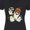 thumbnail image 4 of Inktastic Halloween Ghosts Women's V-Neck T-Shirt, 4 of 5