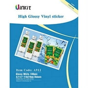 Uinkit High Glossy White Vinyl Sticker For Laser Printer - Glossy White 8.5x11 Waterproof Sticker Film -20Sheets Label
