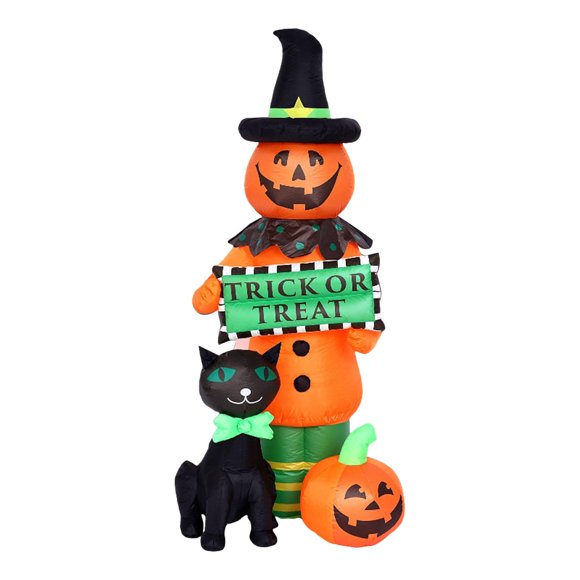 Modelo de calabaza de Halloween,Decoración de calabaza inflable de Halloween con luz,Decoración inflable de Halloween para patio al aire libre,Calabaza inflable grande y espeluznante de 1,8
