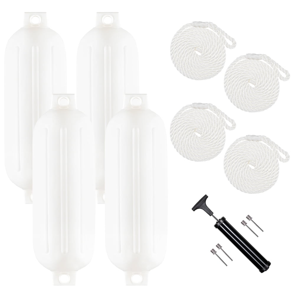 Lowestbest 8.5" x 27" Boat Fender, Outdoor Yacht Crash Float, Dock Bumper Shield Protection, White (4-Pack) Lowestbest 8.5" x 27" Boat Fender, Outdoor Yacht Crash Float, Dock Bumper Shield Protection, White (4-Pack)