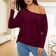 thumbnail image 1 of MHFRRA Blusa Informal de Manga Larga con Cuello Asimétrico para Uso Diario y Comodidad. Rd1, 1 of 4