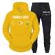 thumbnail image 3 of Conjunto de ropa deportiva hippie para hombre, sudadera con capucha y pantalón con estampado de "Cosas que odio", "Batería baja", "Sin red", 2 piezas, chándales divertidos de moda para hombre, 3 of 5