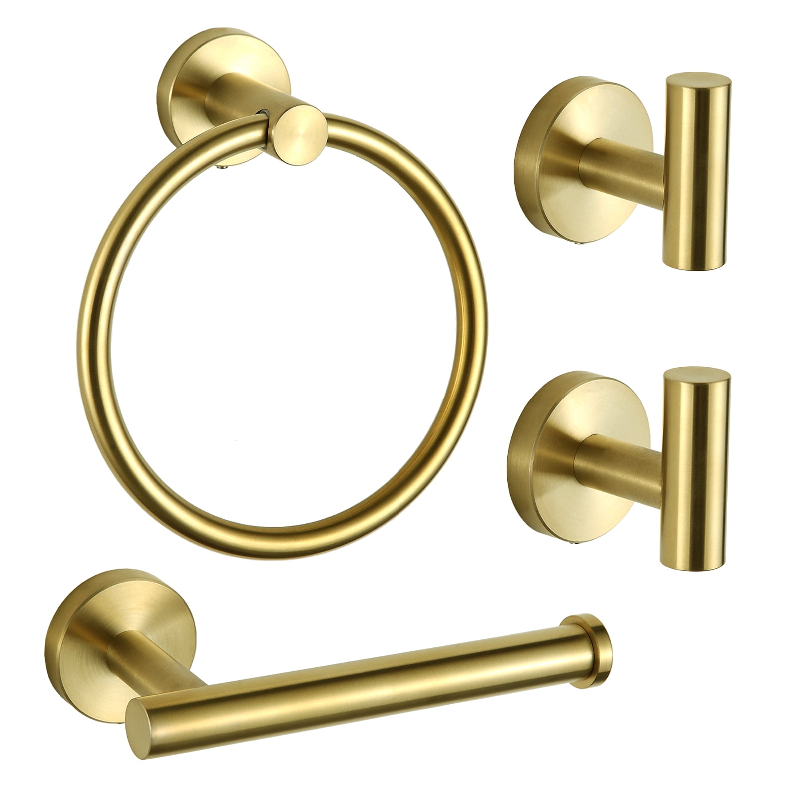Orlif 4 PCS Bathroom Hardware Set，Brushed Gold SUS304 Stainless Steel
