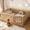 Natural, variant on Harper & Bright Designs Twin Size Floor Bed with High Fence, Solid Wood Platform Bed Frame with Door for Boys Girls, White