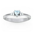 thumbnail image 2 of Birthstone Heart Ring with Shoulder Accents - Aquamarine (March), 2 of 4