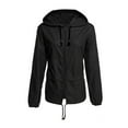 thumbnail image 1 of Manteau de Pluie Léger à Capuche pour Femmes Imperméable Actif Extérieur Veste de Pluie avec Capuchons Dames Manches Longues Décontracté Coupe Ajustée Fermeture Éclair Manteau d'Extérieur Veste Manteau, 1 of 5