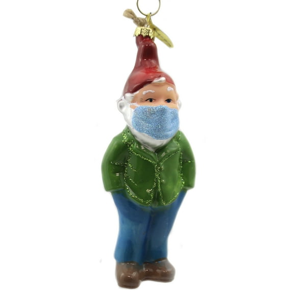 Cody Foster Social Distancing Gnome - One Glass Ornament 5.75 Inch, Glass - 2020 Forest Whimsy Go8016