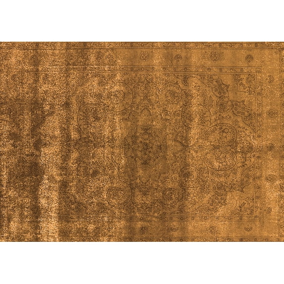 Ahgly Company Indoor Rectangle Oriental Orange Industrial Area Rugs, 7' x 10'